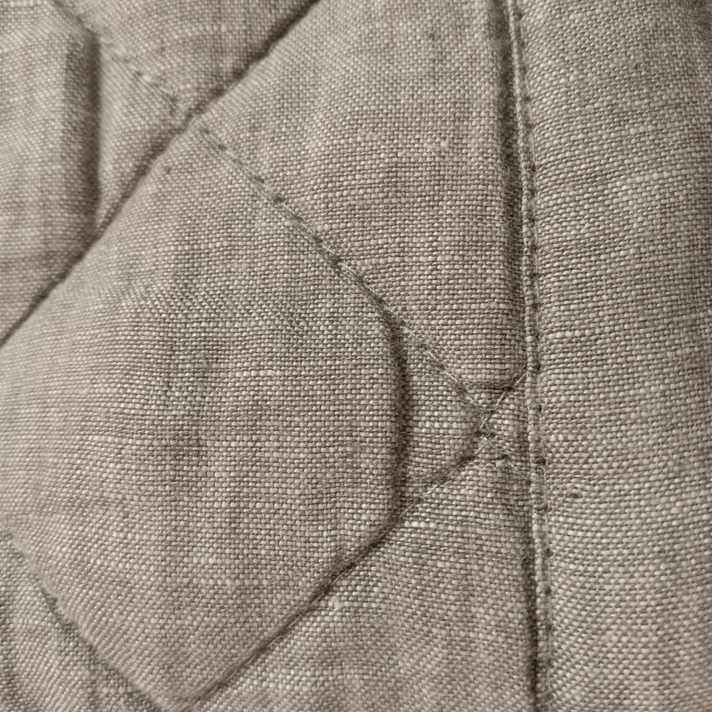 Pottery Barn Belgian Flax Pure Linen Diamond Quilt Standard Sham PAIR GRAY
